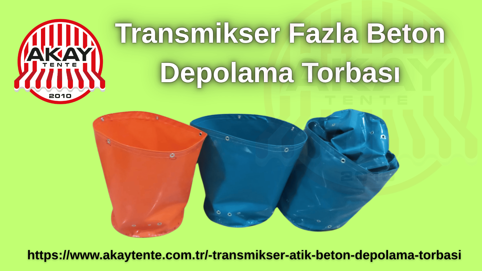 Transmikser Beton Atık Torbası | 650 Gr PVC Mikser Arkası Torba | Akay Tente